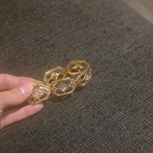 Elegant Gold and Silver Geometric Bracelet